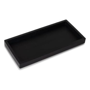 Imagem de bandeja decorativa de Silicone Preta Organizador de Bancada – Organizadora Multiuso para Banheiro, Lavabo, Cozinha e Penteadeira Antiderrapante e Fácil de Limpar
