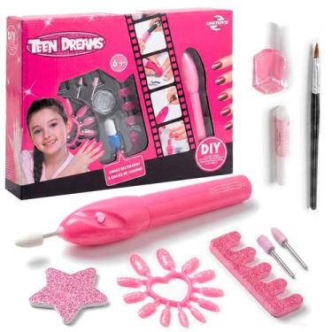Imagem de Aparador De Unhas Elétrico Infantil Kit Manicure Com Esmalte Para Cria