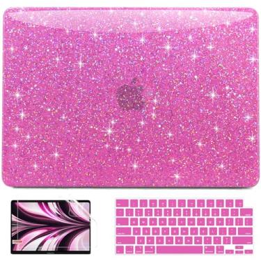 Imagem de AKIT Capa compatível com MacBook Pro de 13 polegadas 2025 2024-2020 M2 M1 A2338 A2251 A2289, capa rígida com glitter brilhante [antirachaduras] e capa de teclado para MacBook Pro de 13,3 polegadas