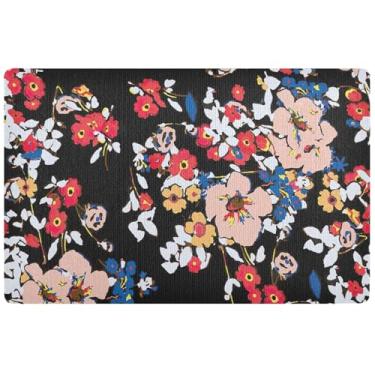 Imagem de Capacho floral de flores pequenas personalizado bonito tapete de sapato à prova d'água tapetes internos para entrada tapetes de entrada laváveis para dentro de casa 81 cm x 50 cm