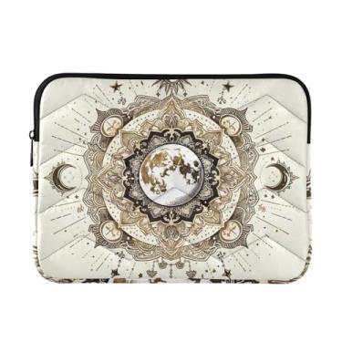 Imagem de Mandala Moon Slim Capa para Laptop Leve, Durável Trabalho Viagem Tablet Bolsa de Transporte para Laptop Masculina, 13-14 polegadas