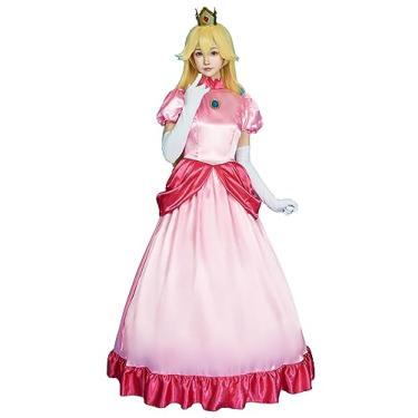 Imagem de miccostumes Fantasia de anime feminina, vestido de princesa cosplay e coroa com saia e luvas (P)