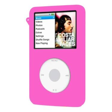 Imagem de Capa protetora de borracha de silicone MP3 Player para Apple iPod Classic 5ª/6ª/7ª geração modelos espessos (rosa choque)