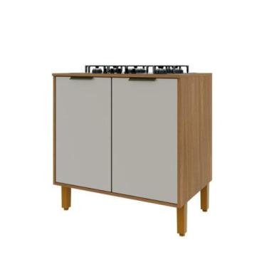 Imagem de Balcão Indekes 6191.5 Toronto 80cm 2 Portas com Tampo, FREIJO/OFF WHIT