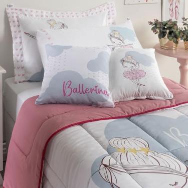 Imagem de Edredom Infantil 5 peças estampado refilado hipercal 400Fios (Ballerina)