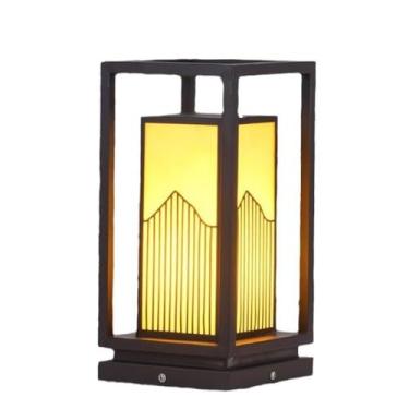 Imagem de CMOLVUR Lâmpada de coluna E27 para ambientes externos super brilhantes luzes de pilar modernas metal alumínio vidro temperado postes poste de portão de poste de poste de poste de amarração