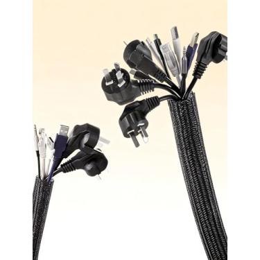 Imagem de Organizador de tubos de gerenciamento de cabos de 12 mm para evitar emaranhamento para estação de trabalho e escritório em casa