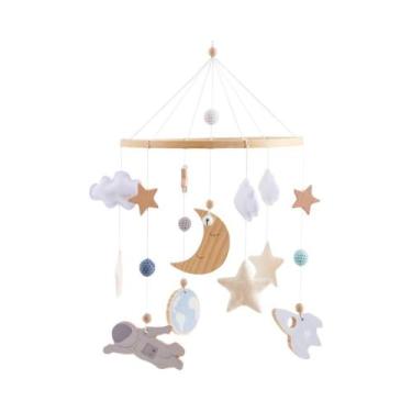 Imagem de Móbile De Berço De Madeira Para Bebê, Brinquedo Calmante, Suporte Susp
