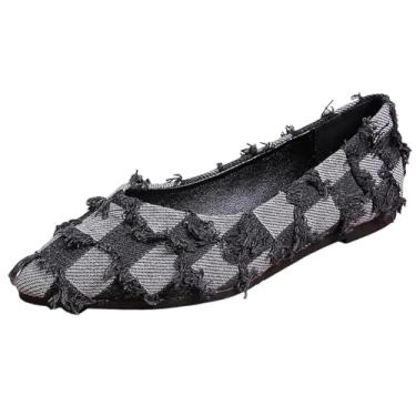 Imagem de Sandálias femininas primavera verão slide com salto plataforma bico fechado cabeça redonda casual exterior uso interno sapatos confortáveis, Preto, 38