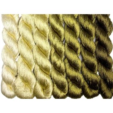 Imagem de RUSHIGUAN 100% pura natureza amoreira fio de seda acessório de joias flores artificiais ponto cruz bordado fio diy kits de costura 7 cores gradientes 110 m cada (18)