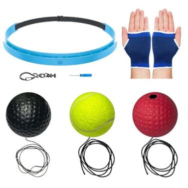 Imagem de Bola de reflexo de boxe, treinador de reação de banda ajustável, faixa de cabeça de bola de perfuração, para meias de Natal, meninos, crianças, adolescentes, adultos, homens, jovens