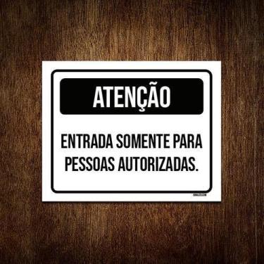 Imagem de Placa Sinalização - Preta Atenção Entrada Pessoas 36X46 - Sinalizo.Com