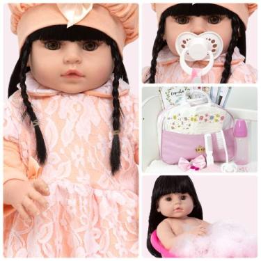 Imagem de Bebe Reborn de Silicone Menina Linda Com Bolsa 20 Itens Baby - Cegonha
