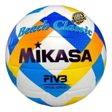 Imagem de Bola Vôlei De Praia Mikasa Bv543c-vxa-y Cor Branco Amarelo-Unissex