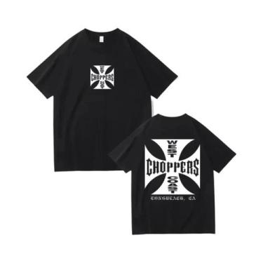 Imagem de Camiseta Unissex De Algodão Para O Verão, Vintage, Com Estampa De Moto