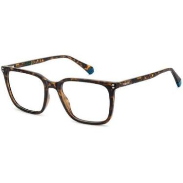 Imagem de Armação de Óculos Polaroid Pld D580 086 - Marrom Havana 54-Masculino