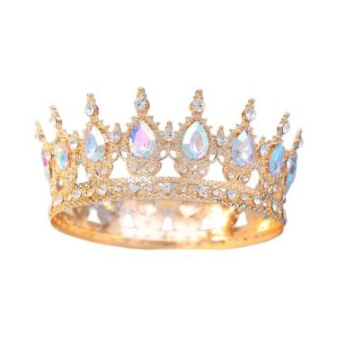 Imagem de Tiara Redonda De Strass Para Noivas, Mulheres, Rainhas, Princesas E Me