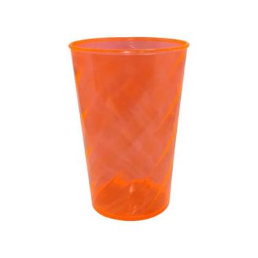 Imagem de Copo Twister Laranja Neon Liso Multiuso Aniversário Formaturas Casamen