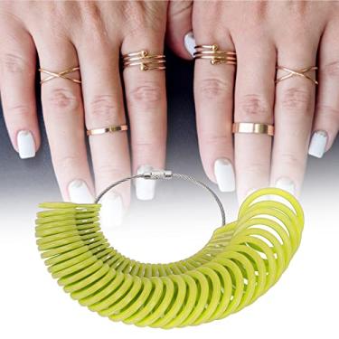 Imagem de Ymiko Medidor de Anel de Plástico Leve Profissional Medidor de Tamanho de Dedo Ferramenta de Medição de Joias para Homens Mulheres Kit de Medição de Anel Removível para Fabricação de (Verde)