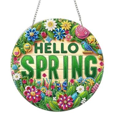 Imagem de BAWKENTON Kit de arte de diamantes pendurados no dia de São Patrício para adultos, kit de arte de pintura de diamantes de acrílico, 19,5 x 19,5 cm, ornamento especial de diamante de cristal para