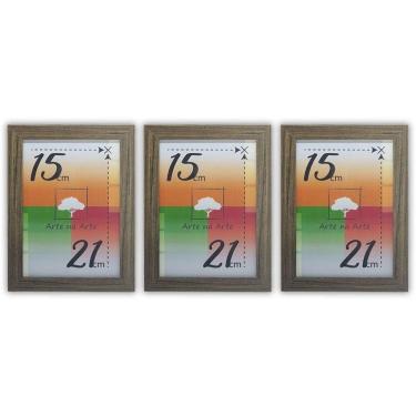 Imagem de Porta-retratos Kit 3 Quadros Molduras Com Vidro