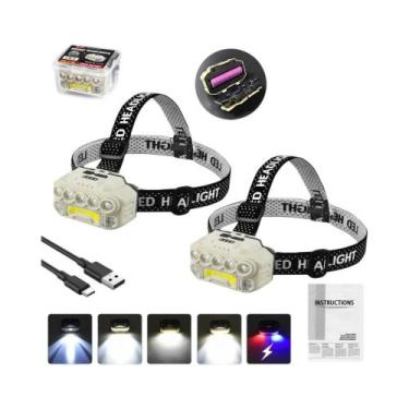 Imagem de Lanterna De Cabeça LED Poderosa 1000000LM Recarregável Por USB Com Luz