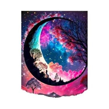 Imagem de Pintura Em Diamante 5D DIY Árvore Da Lua Fantasia, Bordado Com Pedras 