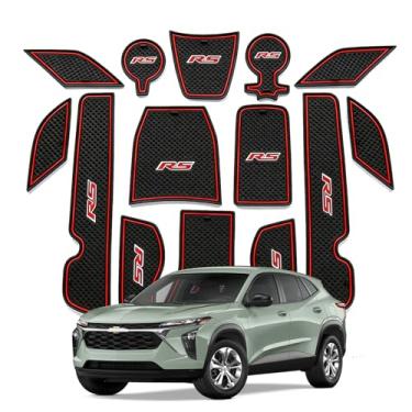 Imagem de VEIROOM Tapetes de suporte de copo para Chevrolet Trax RS 2024-2026, 14 peças/conjunto, macio, antiderrapante, impermeável, porta-copos, compartimentos para porta, forro para acessórios de carro 2026