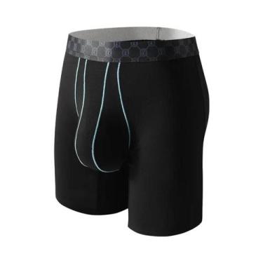 Imagem de Cuecas Boxer Masculinas De Fibra De Bambu Respirável Com Bolso Convexo