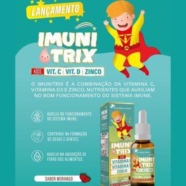 Imagem de IMUNI-TRIX Kids Vitamina C, D e Zinco em gotas Sabor Morango Flora Nativa do Brasil-Unissex