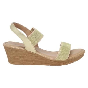 Imagem de Sandália Plataforma Com Elástico Usaflex AB8704 - Ouro Light - 40