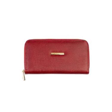 Imagem de Carteira feminina de couro liso Bonny 10x19cm-Feminino