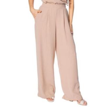 Imagem de Calça Feminina Giraffe Pantalona com Pregas Preto-Feminino