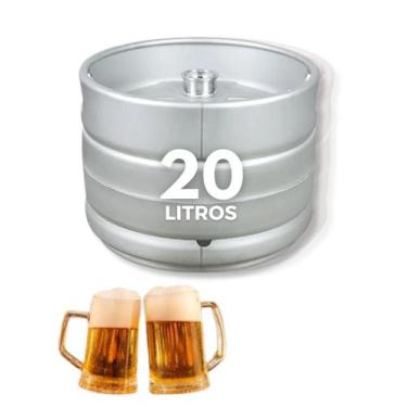 Imagem de Barril de Chopp Inox 20 Litros Euro Com Válvula S e Sifão Cerveja Chop