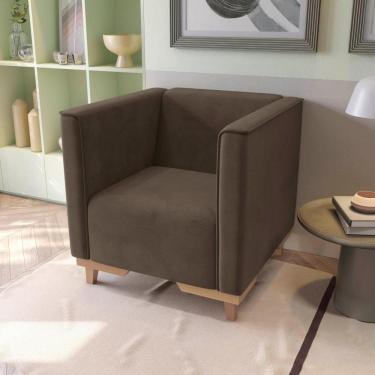 Imagem de Poltrona Ravena Kappesberg Veludo Marrom