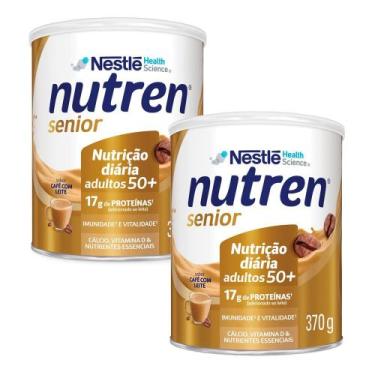 Imagem de Kit 2 Nutren Senior Complemento Alimentar Café com Leite 370g - Nestlé