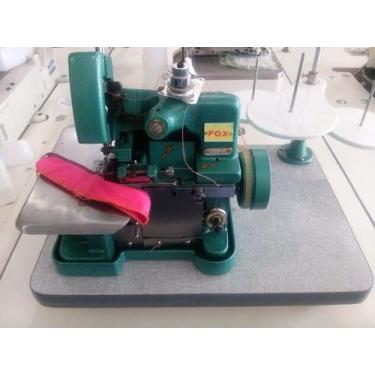 Imagem de Overlock Motor Acoplado+Base de Madeira+13 itens - Fox, Verde, 110V