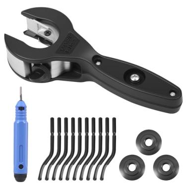 Imagem de Ferramenta de corte de tubo catraca para aço inoxidável de 5/40.6 cm-1-1/20.3 cm (8-29 mm), conjunto de cortador de tubo de catraca compacto para tubo de metal de alumínio de cobre plástico com 3