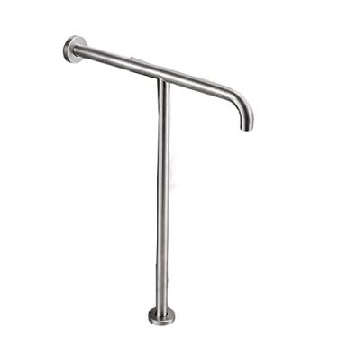 Imagem de Barra de apoio de vaso sanitário, trilho de apoio de parede ao chão, trilhos de apoio para banheiro, barra de apoio de aço inoxidável, trilho de suporte montado na parede com perna