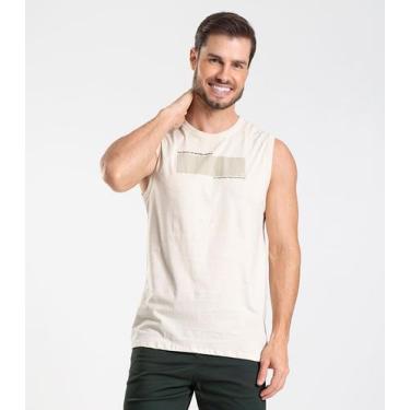 Imagem de Regata Meia Malha Masculina Diametro Bege, GG, Bege