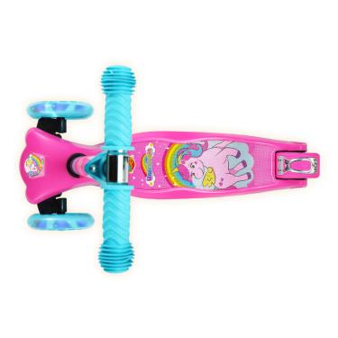 Imagem de Patinete Radical 3 Rodas Unicórnio Rosa Com Led - Dm Toys 6865