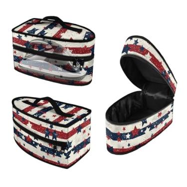 Imagem de Rchsmod Bolsa de armazenamento de ferro a vapor com estampa de bandeira americana bolsa portátil para vaporizador de roupas, organizador de ferro de viagem leve à prova d'água e à prova de poeira