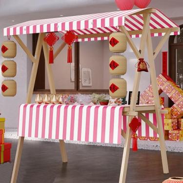 Imagem de Barraca de mercado dobrável portátil resistente, carrinho de comida multifuncional para eventos ao ar livre, cabine de vendedor de rua para shows de artesanato e promoções (rosa, pequeno)