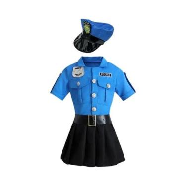 Imagem de Fantasia De Policial Azul Para Crianças De 3 a 12 Anos, Fantasia De Su