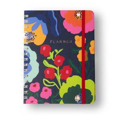 Imagem de Planner Permanente Wire-o Pólen Semanal Notas A5 Flores Marinho - Cice