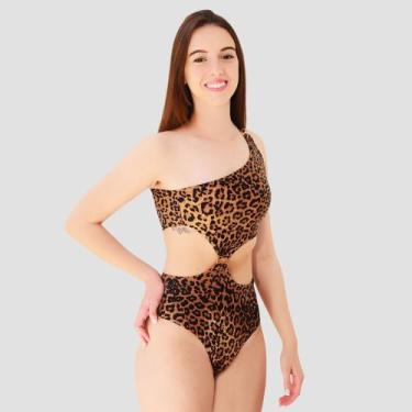 Imagem de Maiô Feminino Animal Print Argola evebeach*, GG