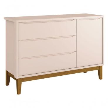 Imagem de Cômoda Sapateira Classic New Rosa Fosco Com Madeira - Moveisaqui