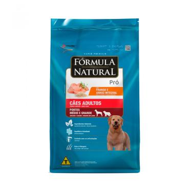 Imagem de Ração Pró para Cães Adultos de Porte Médio e Grande Sabor Frango e Arroz Integral Fórmula Natural 15kg