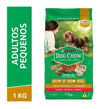 Imagem de Ração DOG CHOW Cães Adultos Minis e Pequenos Frango e Arroz 1kg