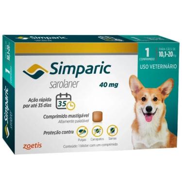 Imagem de Antipulgas Cães Simparic 40Mg 10,1 À 20Kg Zoetis